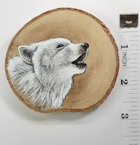 White wolf Painting on Wood