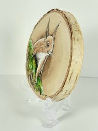 Red Squirrel Painting on Wood