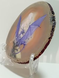 Dragon Painting on Agate, Dragon Gift, Dragon Present