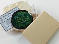 Green Man Painting on Agate