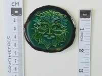Green Man Painting on Agate