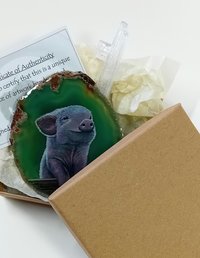 Piglet Hand Painted on to Agate