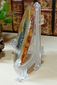 Tabby Cat Painting on Agate