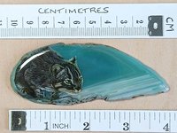 Rusty Spotted Cat Painting on Agate
