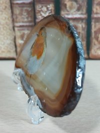 Robin in the Snow Painting on Agate