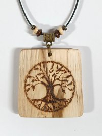 Tree of Life Hand Drawn Oak Wood Pendant, Celtic Tree of Life Pendant