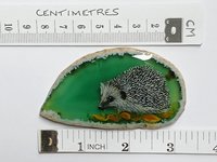 Hedgehog Painting on Agate, hedgehog gift