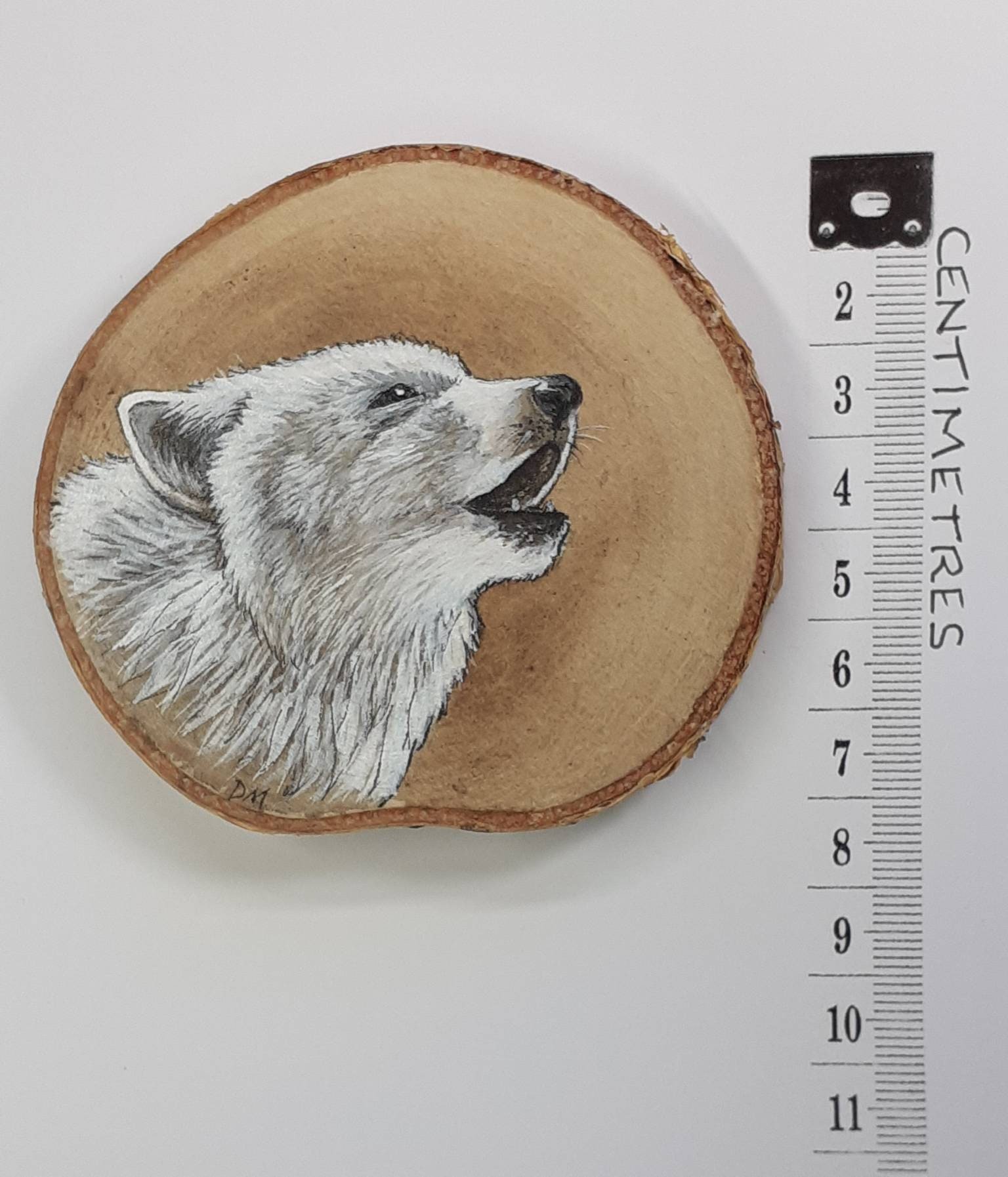 White wolf Painting on Wood