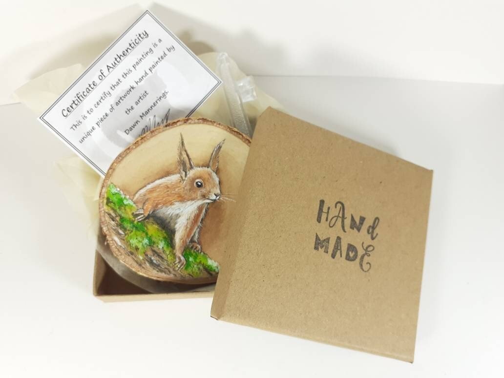 Red Squirrel Painting on Wood