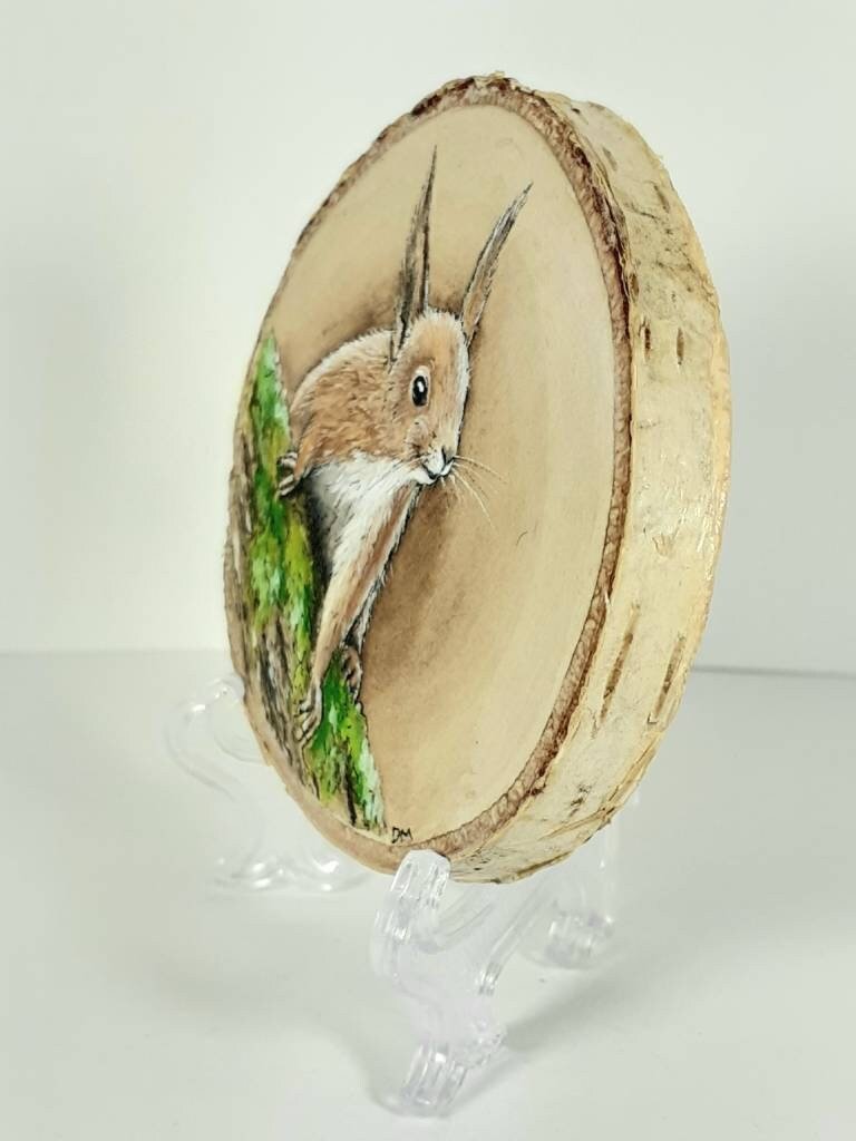 Red Squirrel Painting on Wood