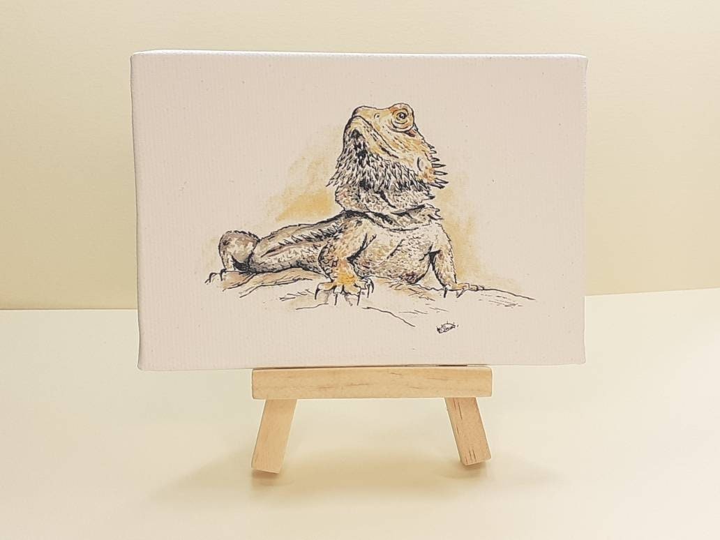 Bearded Dragon miniature canvas art print
