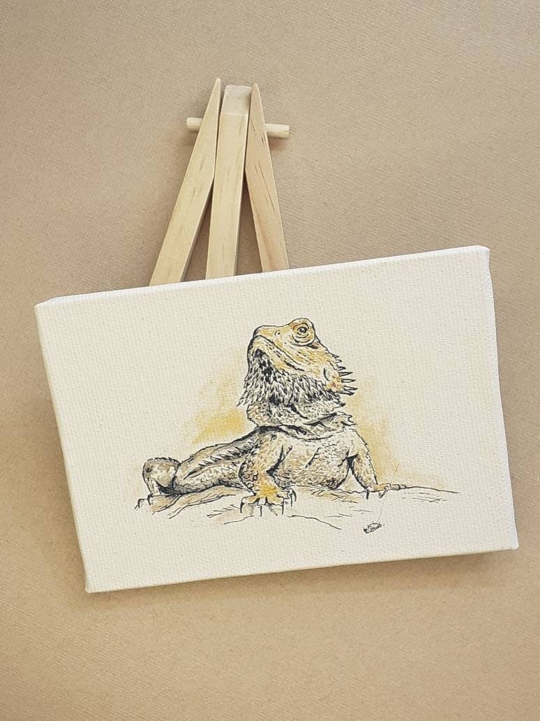 Bearded Dragon miniature canvas art print