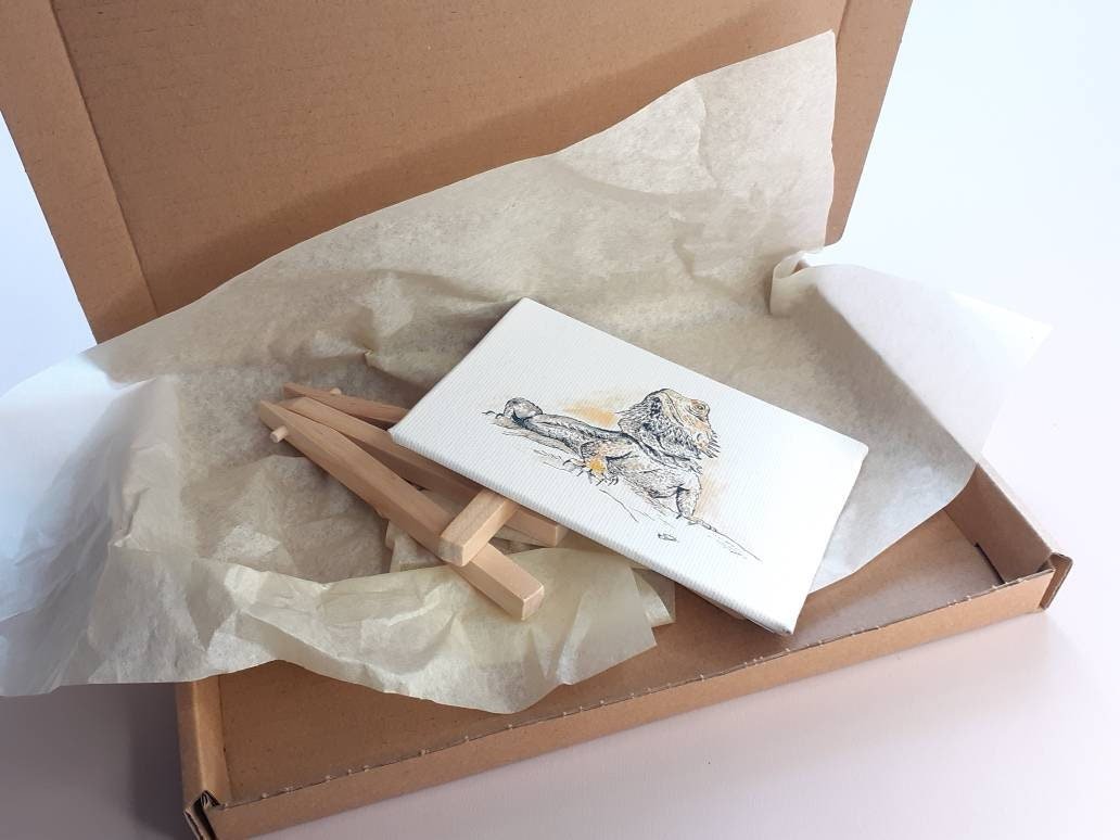 Bearded Dragon miniature canvas art print