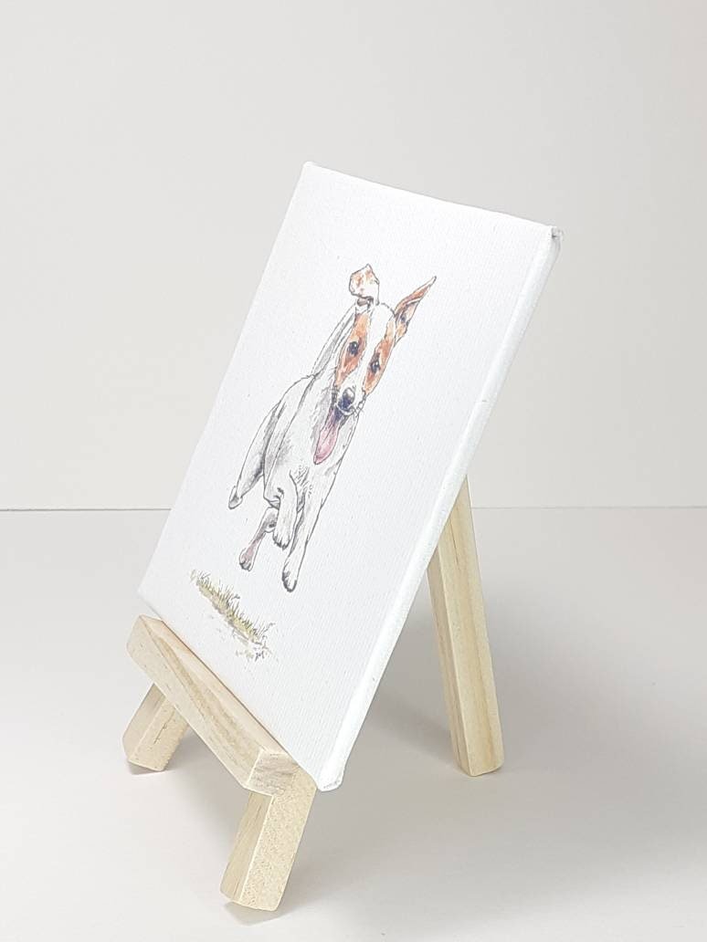 Jack Russell terrier miniature canvas art print