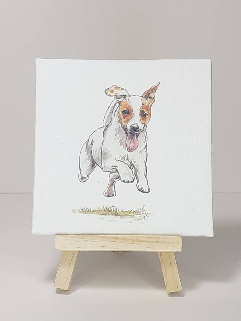 Jack Russell terrier miniature canvas art print