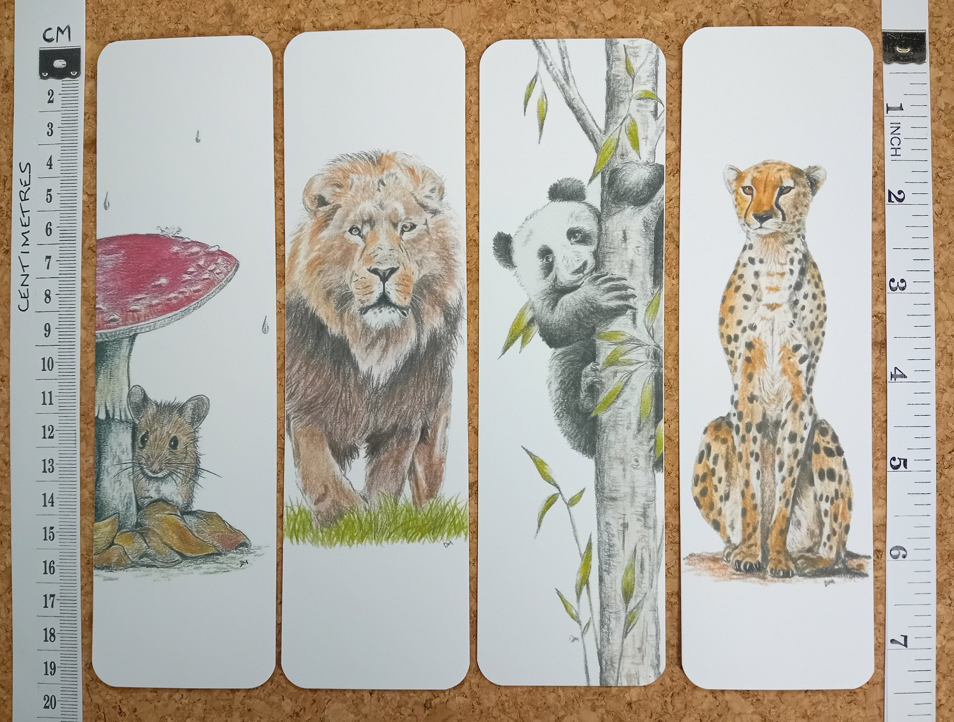 Animal Bookmark, Lion Bookmark, Cheetah Bookmark, Mouse Bookmark, Panda Bear Bookmark, Big Cat Bookmark
