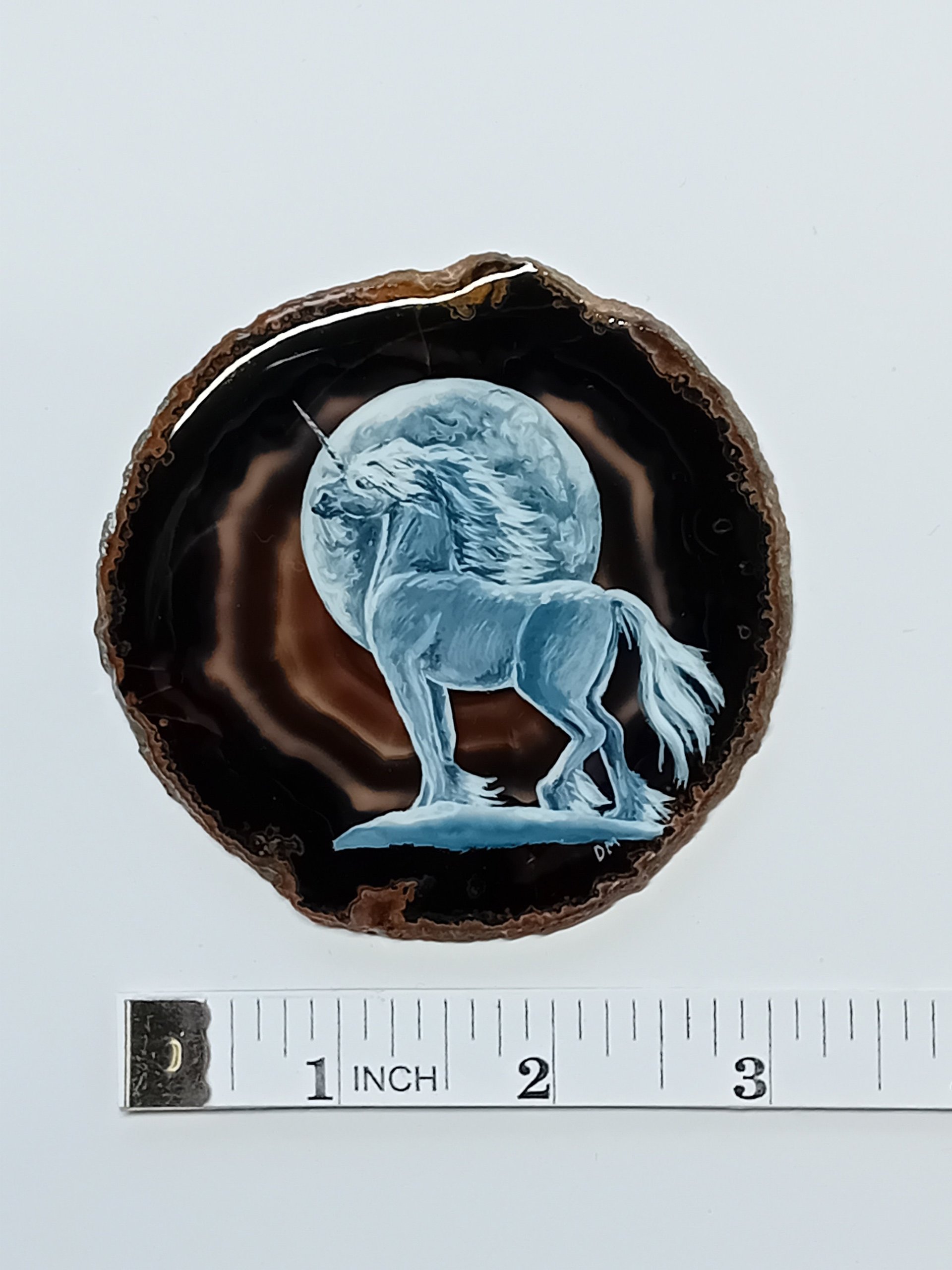 Unicorn Painting on Agate