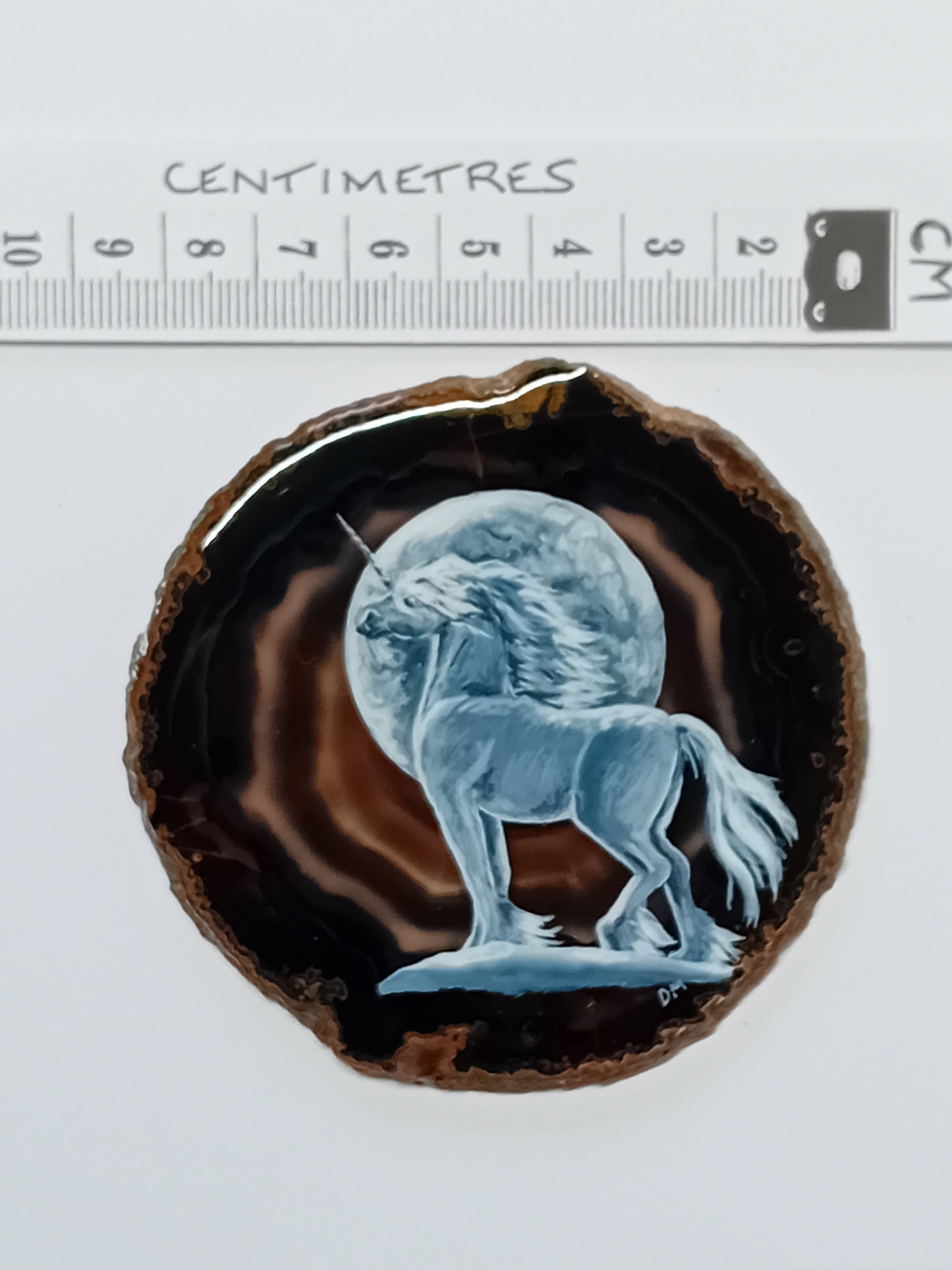 Unicorn Painting on Agate