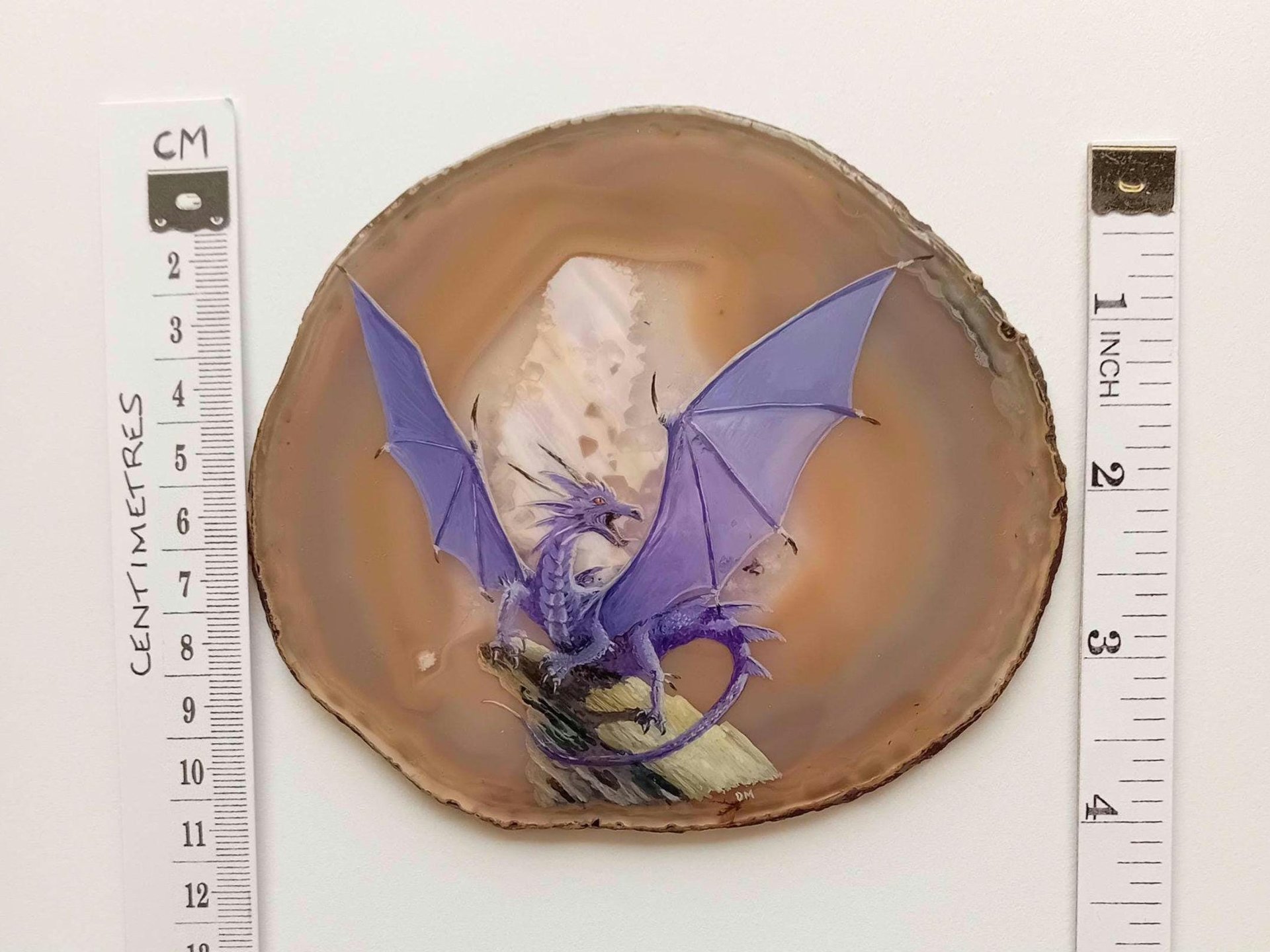 Dragon Painting on Agate, Dragon Gift, Dragon Present