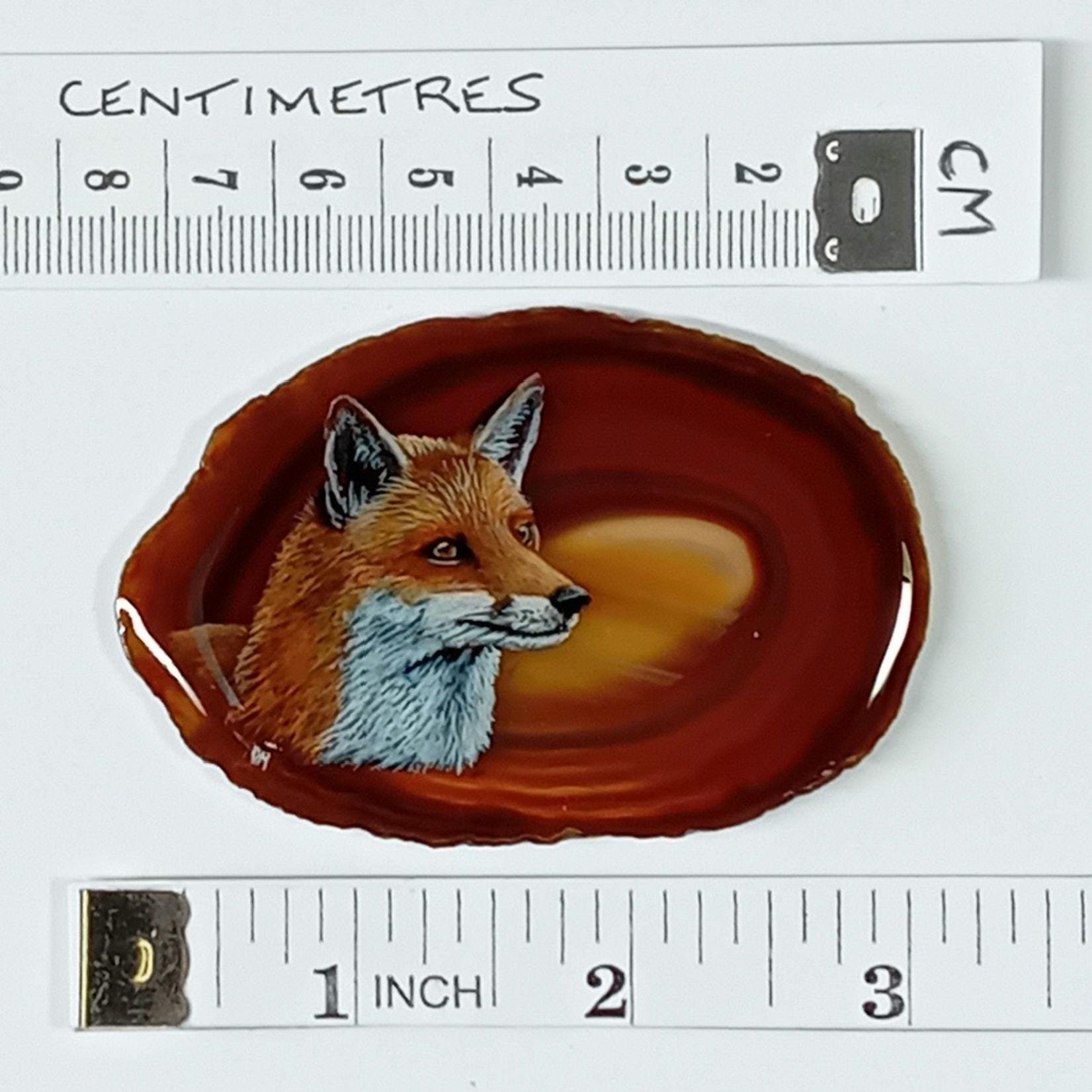 Fox Painting on Agate