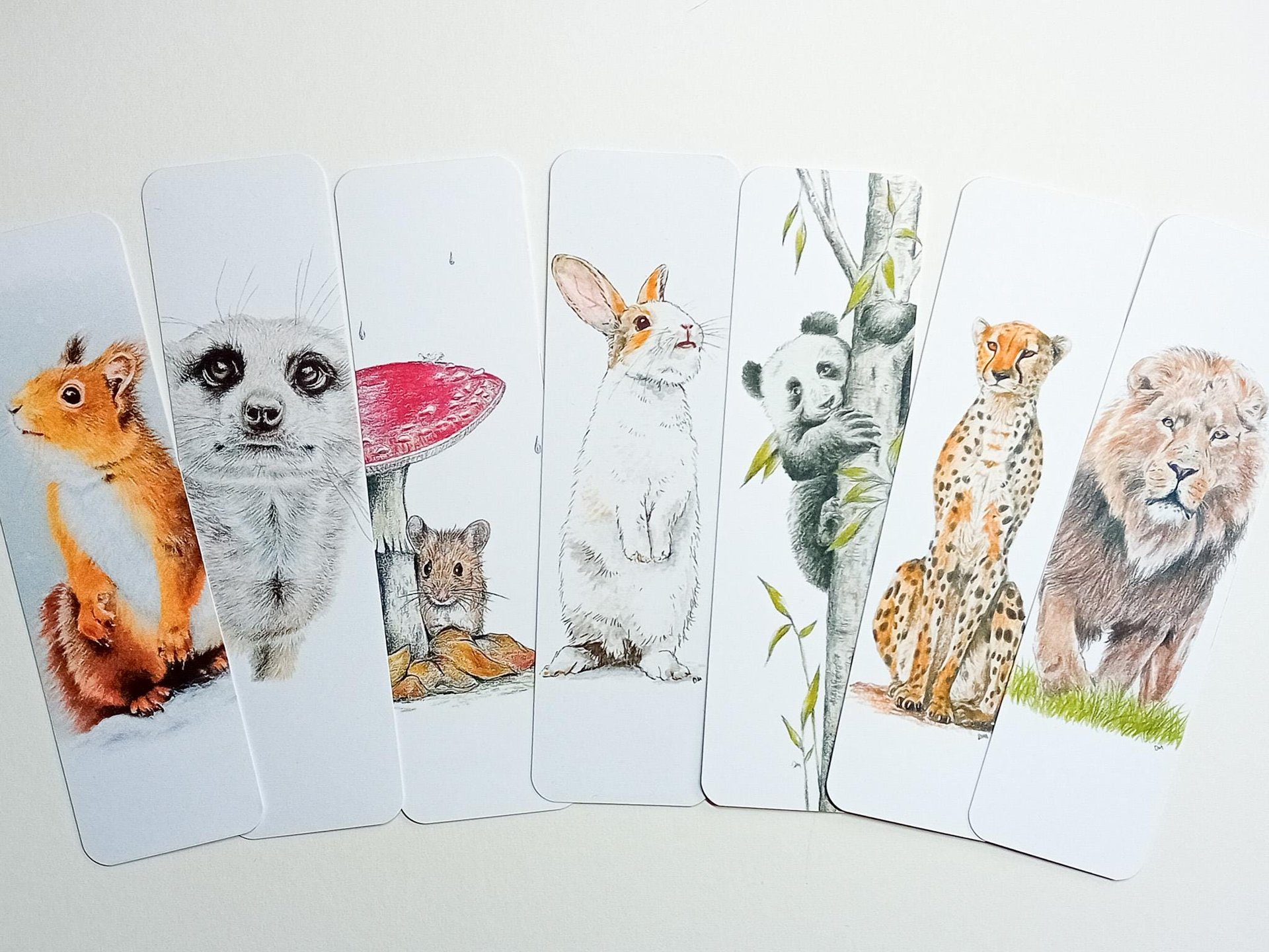 Animal Bookmark, Lion Bookmark, Cheetah Bookmark, Mouse Bookmark, Panda Bear Bookmark, Big Cat Bookmark
