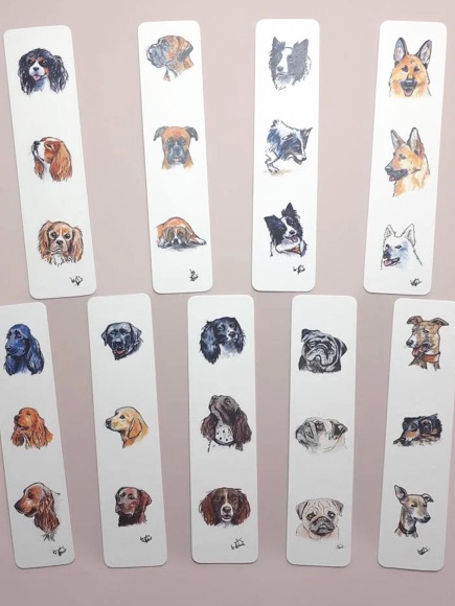 Dog Bookmark, Springer Spaniel, Cocker Spaniel, Cavalier King Charles Spaniel, Labrador, Pug, Lurcher, Border Collie, Boxer, German Shepherd