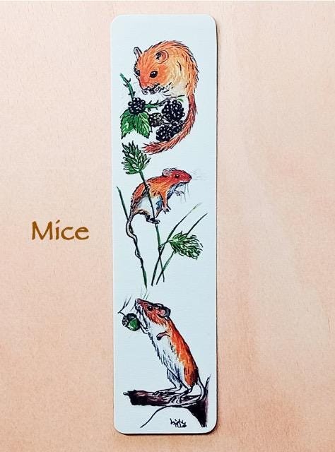 British Mammals Bookmark, Hedgehog, Badger, Fox, Dormouse, Otter, Stoat, Pine Marten, Rabbit, Wood Mice, Harvest Mice