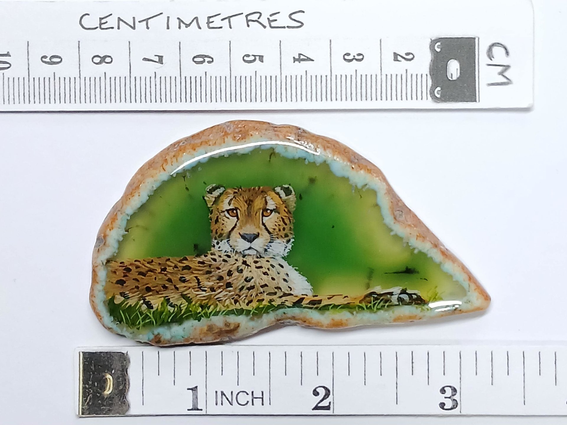 Cheetah Painting on Agate