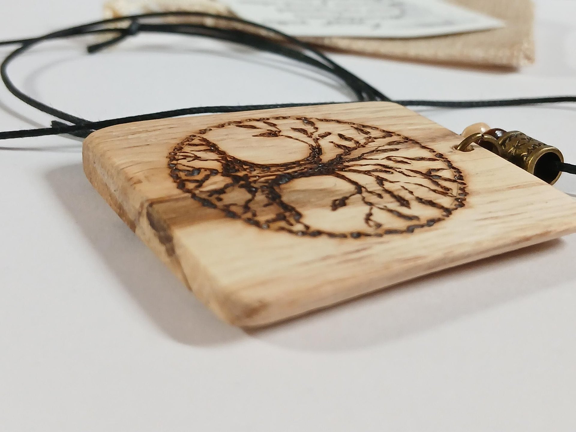 Tree of Life Hand Drawn Oak Wood Pendant, Celtic Tree of Life Pendant