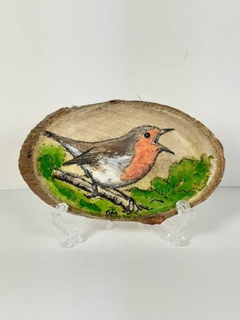 Robin Painting on Wood