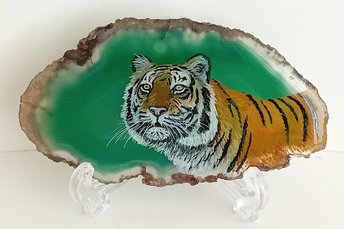 Tiger Painting on Agate