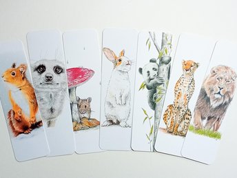 Animal Bookmark, Lion Bookmark, Cheetah Bookmark, Mouse Bookmark, Panda Bear Bookmark, Big Cat Bookmark